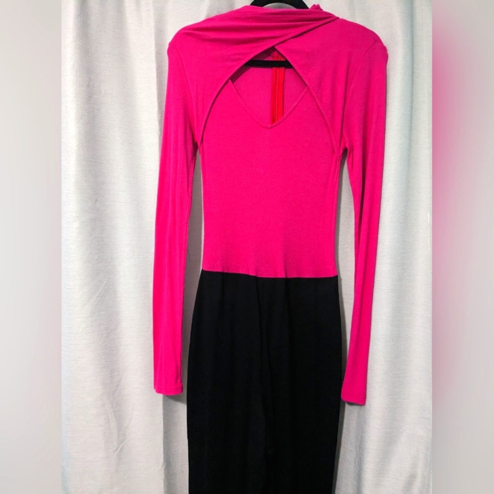 Pink and Black Jumpsuit